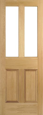 LPD Internal Malton 2 Light Unglazed Oak Door