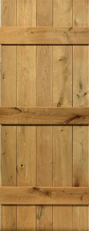 JB Kind Internal Un-Finished Rustic Oak Ledged Door