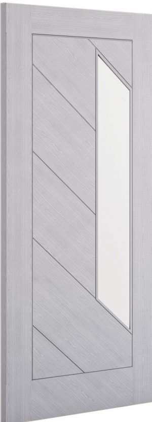 Deanta Doors Internal Light Grey Clear Glazed Ash Torino Fire Door