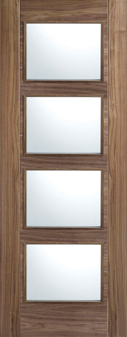 LPD Walnut Vancouver Clear Glazed 4L FSC Internal Door