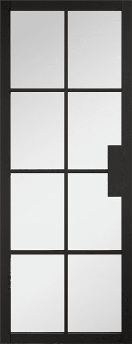 LPD Internal Pre-finished Black Malvern Clear Glazed Door