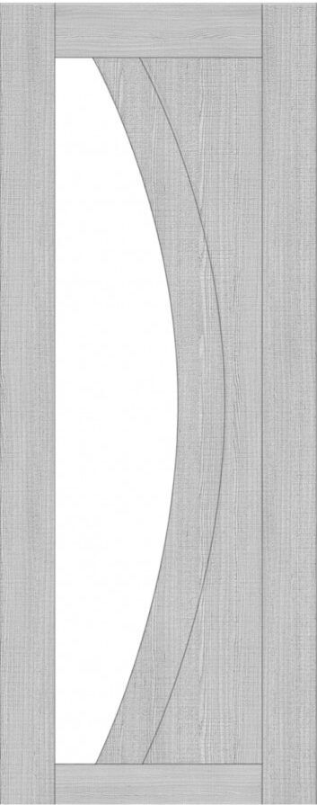 Deanta Pre-Finished Light Grey Ravello Clear Glass Door