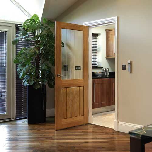 JB Kind Internal Pre-Finished Oak Thames Etched Glazed Door - Image 3
