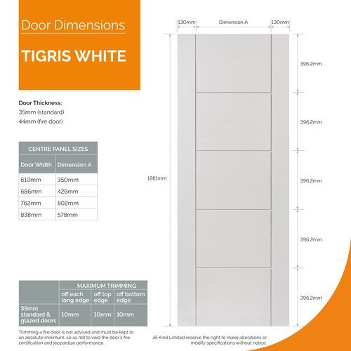 JB Kind White Primed Tigris Door - Image 4