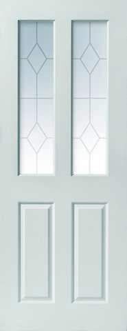 JB Kind Internal White Canterbury Smooth 2 Light Door