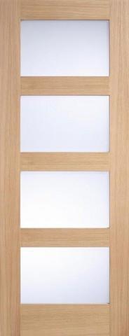 LPD Internal Prefinished Oak Contemporary 4 Light Clear Glazed Door