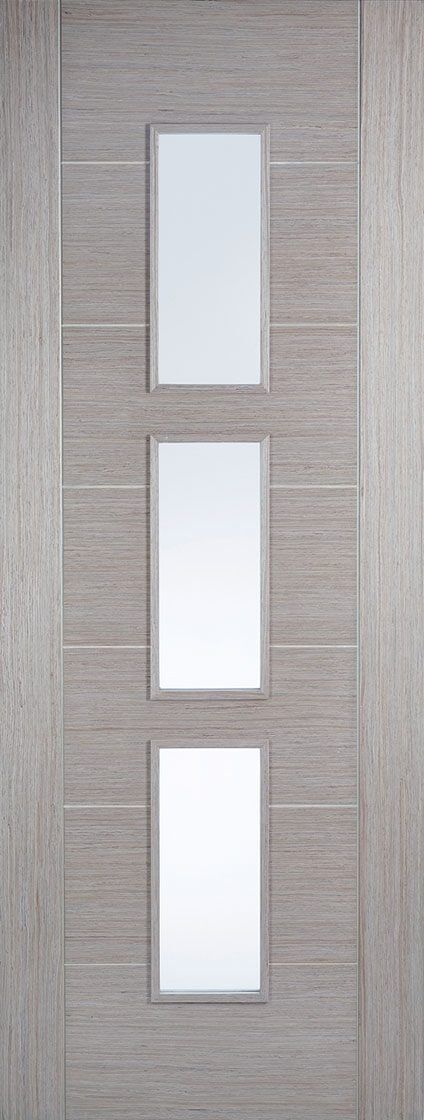 LPD Internal Light Grey Hampshire Glazed Door Pre-Finished Door