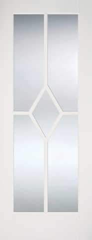 LPD Internal Reims Clear Bevelled Glazed White Prime Plus Door