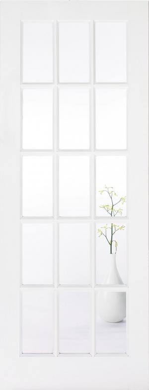 LPD Internal SA77 Clear Glass White Finish 15 Light Glazed Door