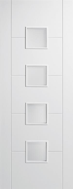 LPD Internal Vancouver White 4 Small Frosted Glass Door