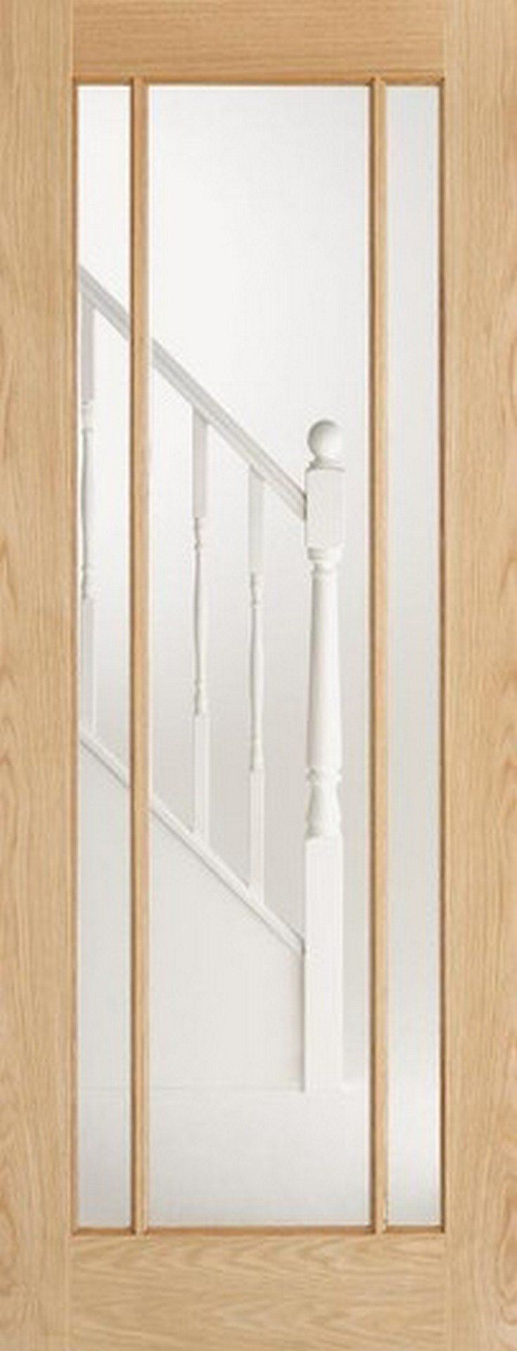 LPD Internal Oak Lincoln 3 Panel Glazed Door