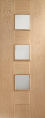 XL Joinery Internal Oak Pre-Finished Messina with Clear Glass Door