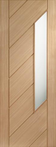 XL Joinery Internal Oak Monza with Obscure Glass Door
