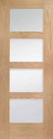 XL Joinery Internal Oak Shaker with Obscure Glass Fire Door