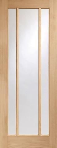 XL Joinery Internal Oak Worcester 3 Light with Clear Glass Fire Door