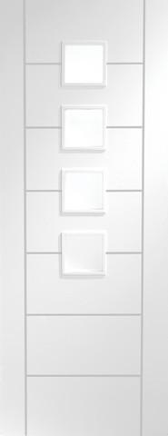 XL Joinery Internal Solid White Primed Palermo with Obscure Glass Door