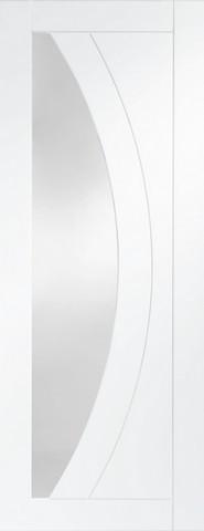 XL Joinery Internal Solid White Primed Salerno with Clear Glass Door
