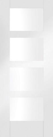 XL Joinery Internal Solid White Primed Shaker 4 Light with Clear Glass Door