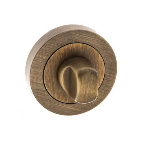 Atlantic Handles Forme WC Turn and Release on Contempo Round Rose in a Yester Bronze Finish