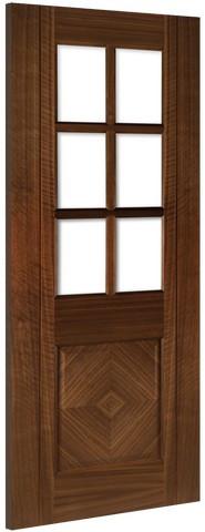 Deanta Doors Internal Kensington Walnut Pre-Finished Glazed Door