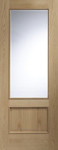 XL Joinery Internal Oak Andria Clear Glass Door