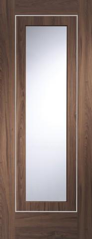 XL Joinery Internal Pre-Finished Walnut Varese Clear Glass Door