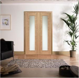 XL Joinery Internal Oak Palermo Clear Glass Door Pair