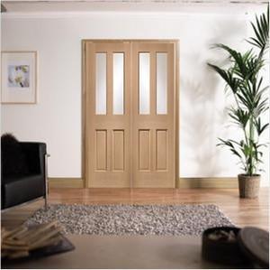 XL Joinery Internal Oak Malton Clear Glass Door Pair