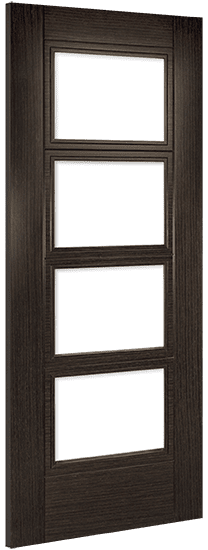 Deanta Doors Internal Montreal Clear Glazed Dark Grey Ash Door