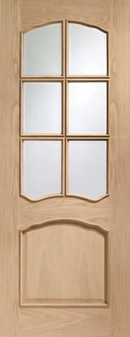 XL Joinery Internal Oak Riviera with Clear Bevelled Glass and Raised Door