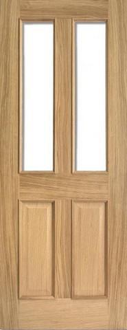 LPD Internal Oak Richmond Raised Mouldings with Clear Bevelled Glass Door