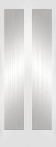 XL Joinery Internal White Primed Suffolk 1L with Clear Glass Door Pair