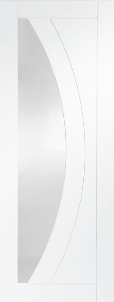 XL Joinery Internal White Primed Salerno with Clear Glass Fire Door