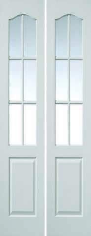 JB Kind Internal White Classique Grained 6 Light Door Pair