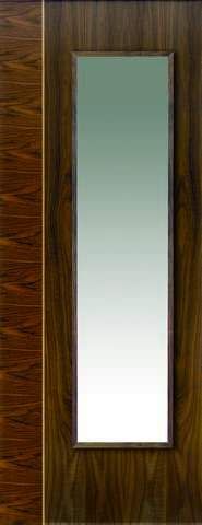JB Kind Internal Walnut Edras Pre-Finished Glazed Door