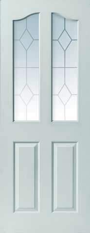 JB Kind Internal White Edwardian Grained 2 Light Door