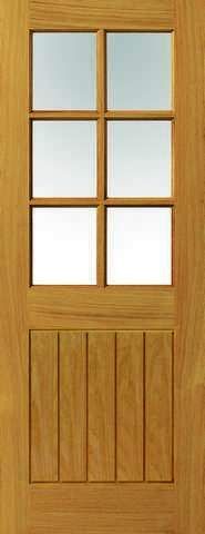 JB Kind Internal Oak Thames Unfinished 6 Light Glazed Door