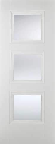 LPD Internal Amsterdam 3 Light Glazed White Primed Door