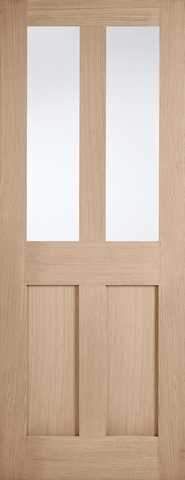 LPD Internal Oak London 2 Panel/2 Light Unfinished Door