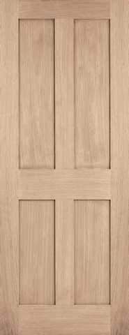 LPD Internal Oak London 4 Panel Unfinished Door