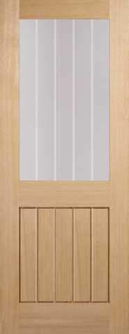 LPD Internal Oak Mexicano 1 Light with Silkscreen Glazed Door