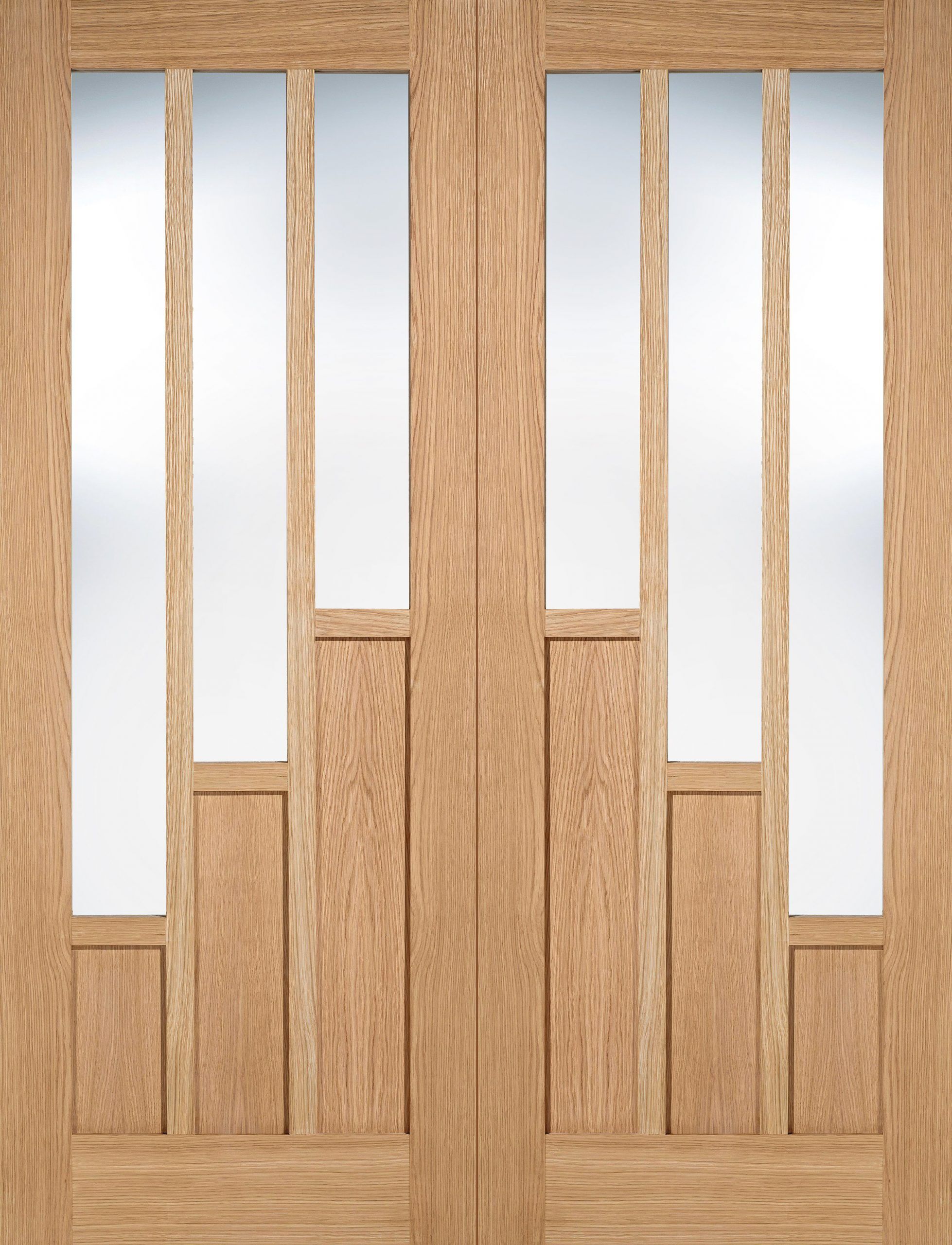 LPD Internal Oak Coventry with Clear Glazed Door Pair