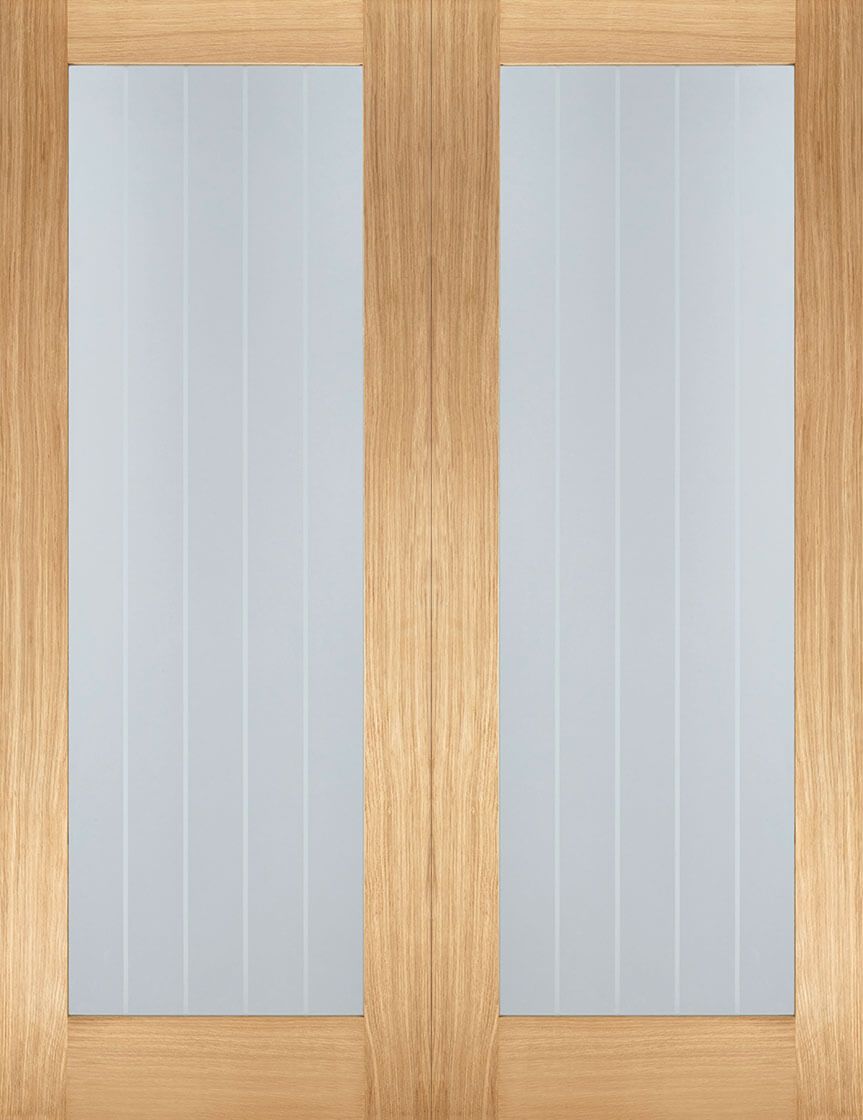 LPD Internal Oak Mexicano Glazed Door Pair