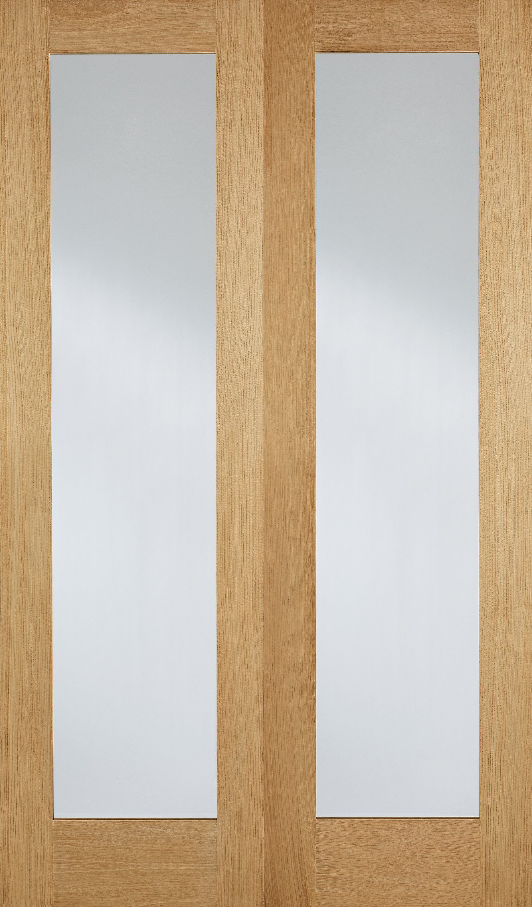 LPD Internal Oak Pattern 20 with Clear Glazed Door Pair