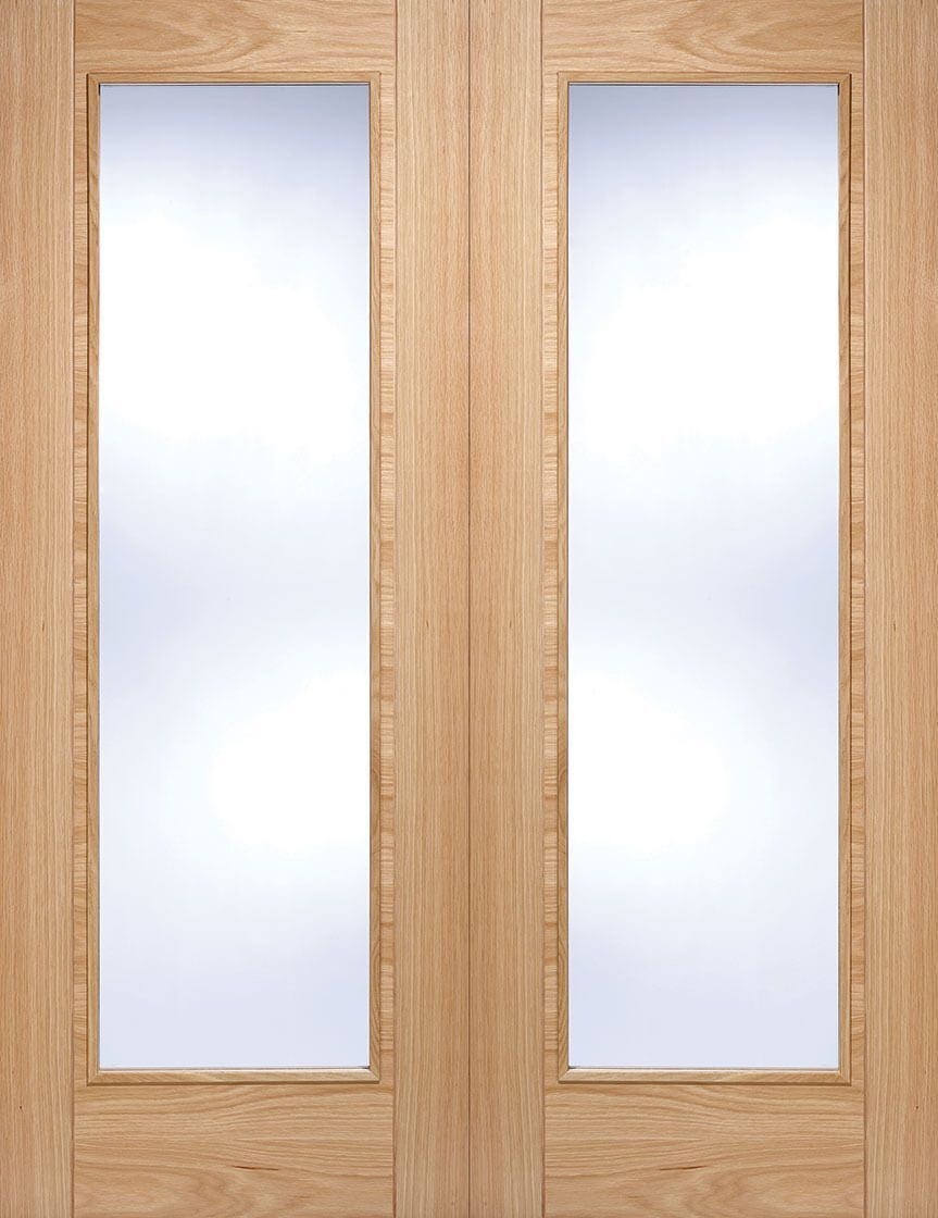 LPD Internal Prefinished Oak Vancouver with Clear Glazed Door Pair