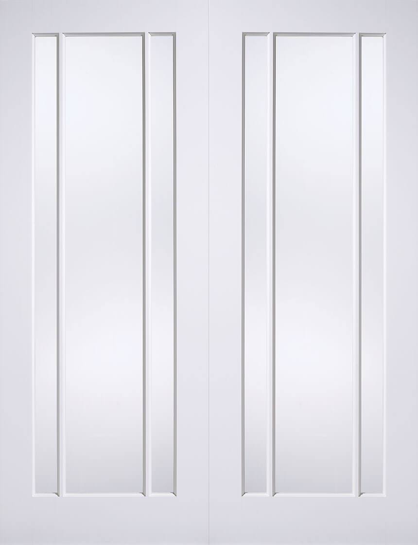 LPD Internal White Primed Lincoln with Clear Glazed Door Pair