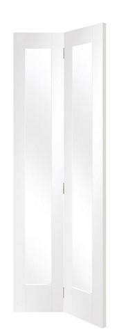 XL Joinery Internal Solid White Primed Pattern 10 Bi-Fold Door With Clear Glass