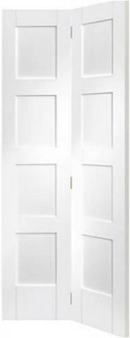 XL Joinery Internal Solid White Primed Shaker 4 Panel Bi-Fold Door