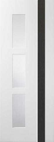 XL Joinery Internal Pre-Finished White & Grey Praiano with Clear Glass Door