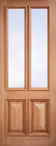LPD External M&T Islington 2 Panel/2 Light Hardwood Door